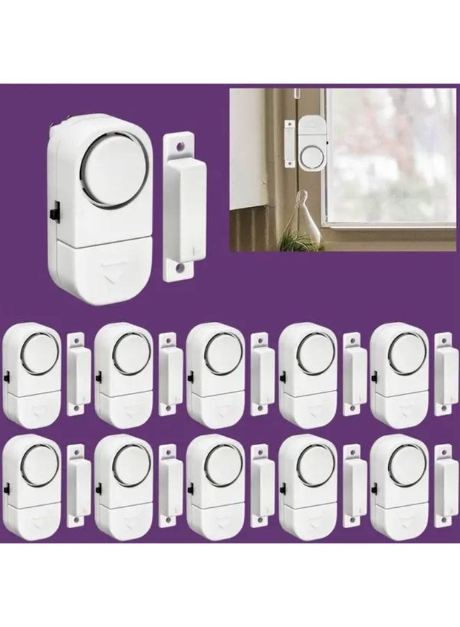White Magnetic Sensor Door Window Burglar Alarm for Home Security Wired - Image 1