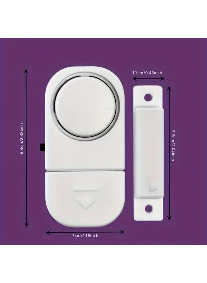 White Magnetic Sensor Door Window Burglar Alarm for Home Security Wired - Image 2
