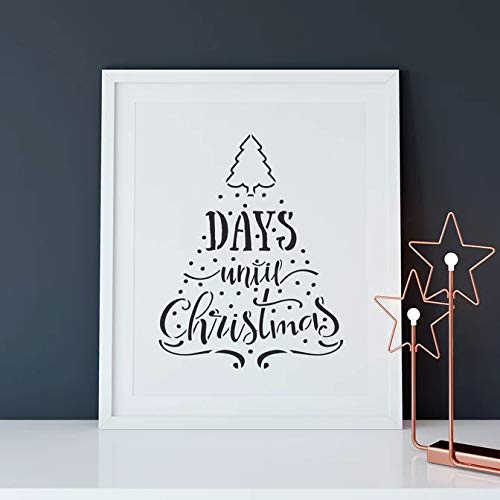 Kayra Decor Kayra Decor Reusable Days Until Christmas Stencil Painting Stencils for Art and Craft,Walls,Floor,Painting Canvas Art,T-Shirt, Cookie & Cake Decoration,Drawing Stencils for Kids, 6"x 6" (Pack of 1) - Image 4