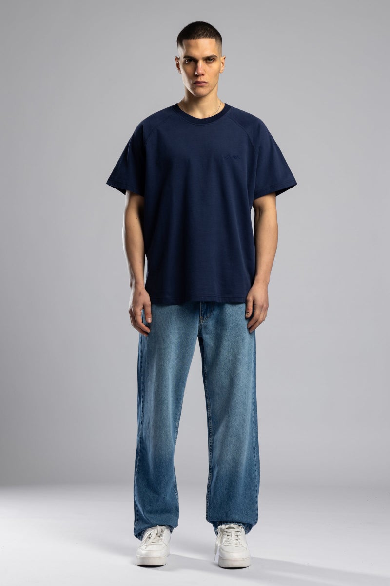 كاتش تيشيرت أساسي بأكمام راجلان مطرزة من Catch - Image 1