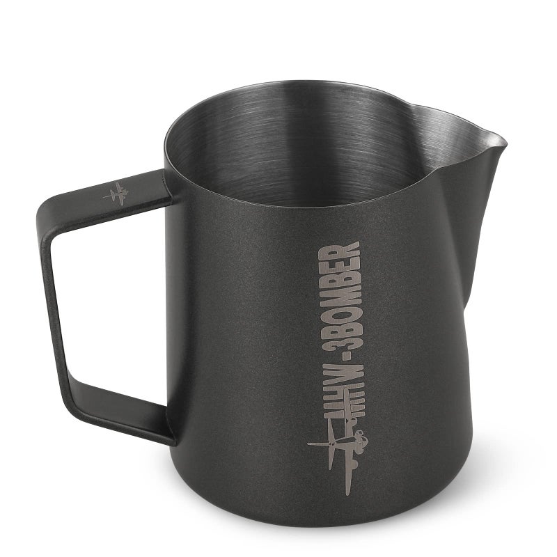 MHW-3BOMBER Espresso Steaming Pitcher Milk Frothing Pitcher Stainless Steel Milk Coffee Cappuccino Latte Art Barista Cup 16.9oz/500ml (Matte Black) P5032B-OS - Image 1