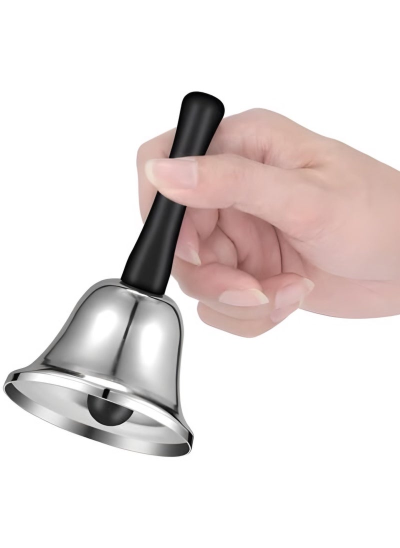 Generic Steel Handbell Pet Call Bell Service Ring Bell Hand Bell Percussion Instrument with Wooden Handle  - Image 1