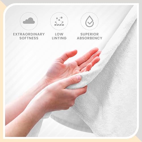 Martex 6-Piece Luxury 100% Cotton Towel Set | Quick Dry | Super Absorbent | Super Soft 100% Ringspun Cotton Towels | 2 Bath Towels | 2 Hand Towels | 2 Wash Cloths | White - Image 5