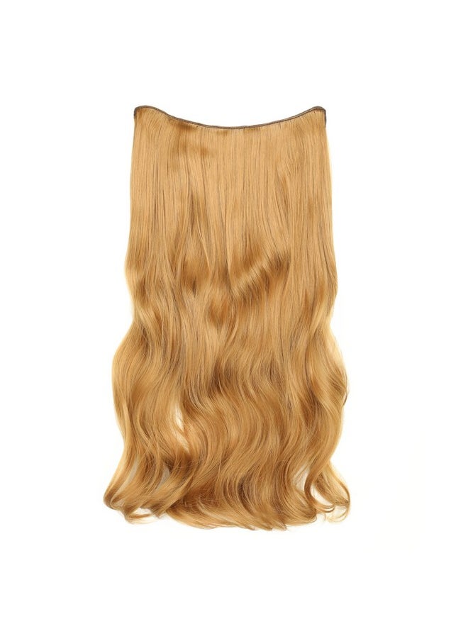 LOHXINHAIR Ohxinhair Invisible Wire Halo Hair Extensions Transparent Wire Adjustable Size 4 Secure Clips 24 Inch Long Wavy Curly Secret Hairpiece For Women  - Image 3