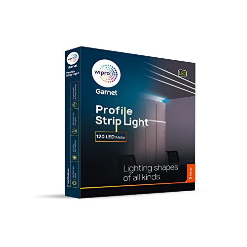 wipro Plastic Garnet 10W LED Profile Strip for Home Decoration|Neutral White,4000K|120 LEDs/Mtr|5 Meter LED Profile Strip Light for Ceiling,Wall Decoration|Pack of 1(Driver Required Separately) - Image 3