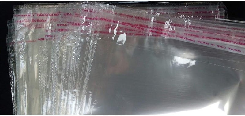 AASHIRWAD Aashirwad 14x17 Size Transparent Polythene 200 Bags for Saree Packing Clothes Large Size Saree appreal Polybag Clear Cover Sealable Shirt Pant Storage Self Adhesive BOPP Pouches with 2 Inch Base - Image 5