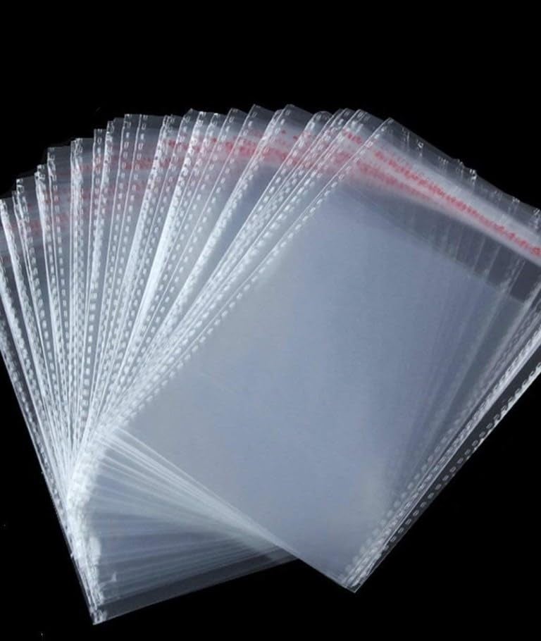 AASHIRWAD Aashirwad 14x17 Size Transparent Polythene 200 Bags for Saree Packing Clothes Large Size Saree appreal Polybag Clear Cover Sealable Shirt Pant Storage Self Adhesive BOPP Pouches with 2 Inch Base - Image 3