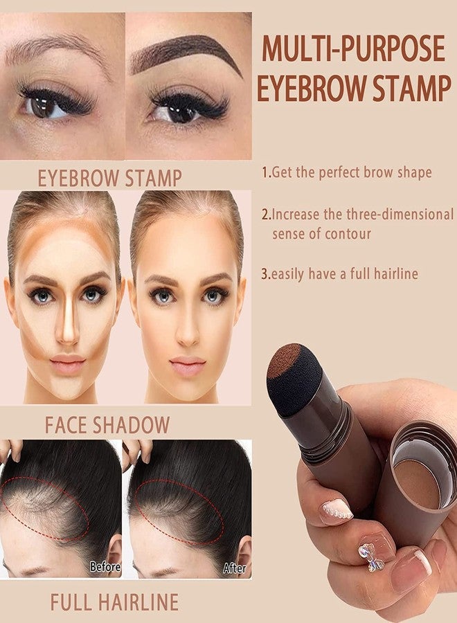 VATTU Eyebrow Stamp Shaping Kit- Eyebrow Powder Stamp Makeup with 10 Reusable Eyebrow Stencils hicker and Fuller Brows Eyebrow Pen Brushes,Waterproof Long Lasting Buildable Eyebrow Makeup - Image 3