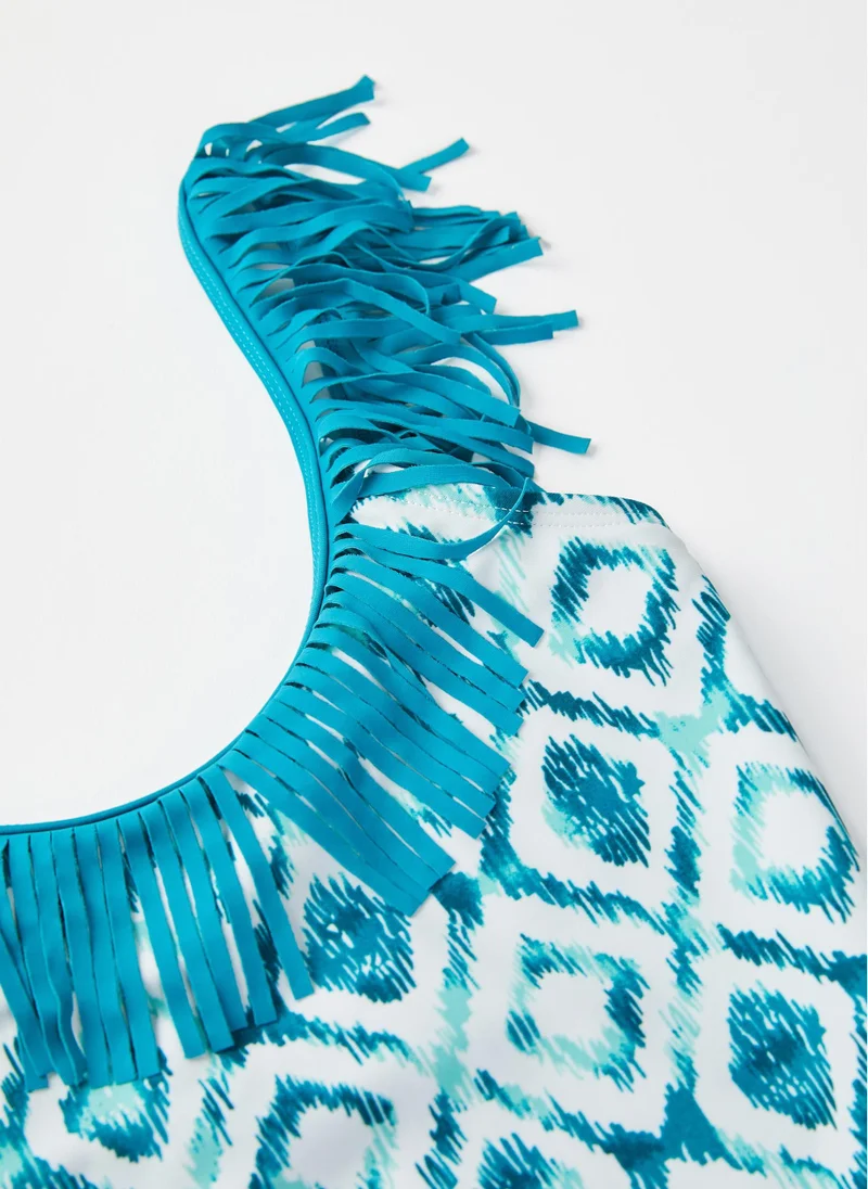 زيبي Swimsuit with Fringes UPF 60 for Girls 'You&Me', Turquoise