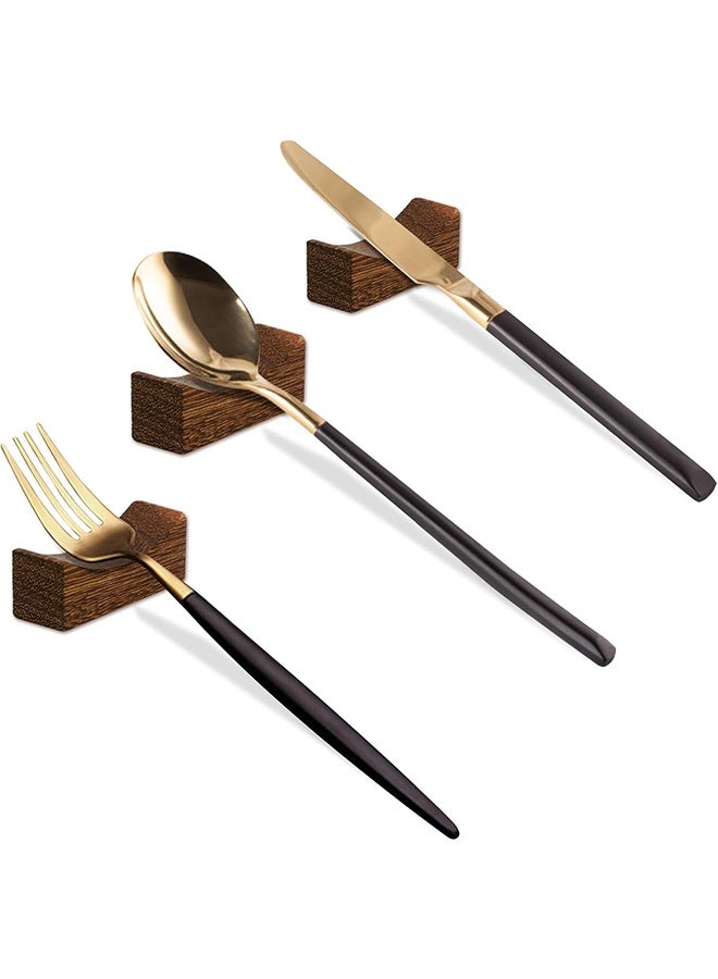 GIFT 10PCS Wooden Chopstick Rests and Holders for Home, Hotel, Resta, urant Natural Premium Chopsticks Holders, Spoon Fork Knife Stand Rack Set - Image 2