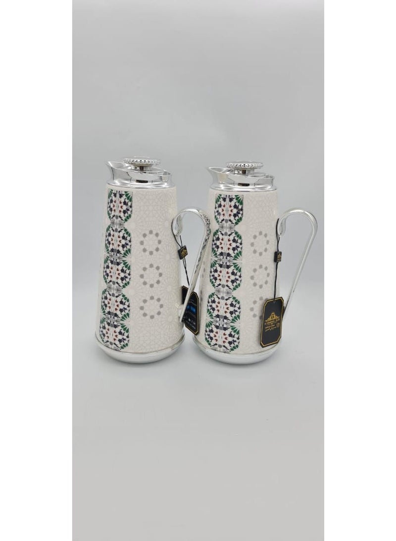 Luxury ceramic tea and coffee thermos, 2 pieces, 1+1 liter capacity