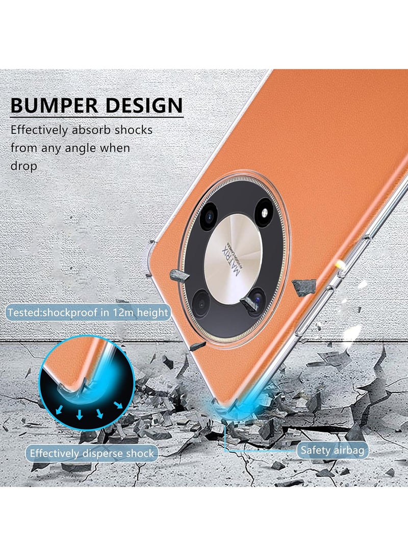 Honor X9b 5G Clear Case Cover Shockproof flexible Silicone Bumper Cover Transparent Anti scratch TPU Full Camera Protection designed for Honor X9b - Image 5