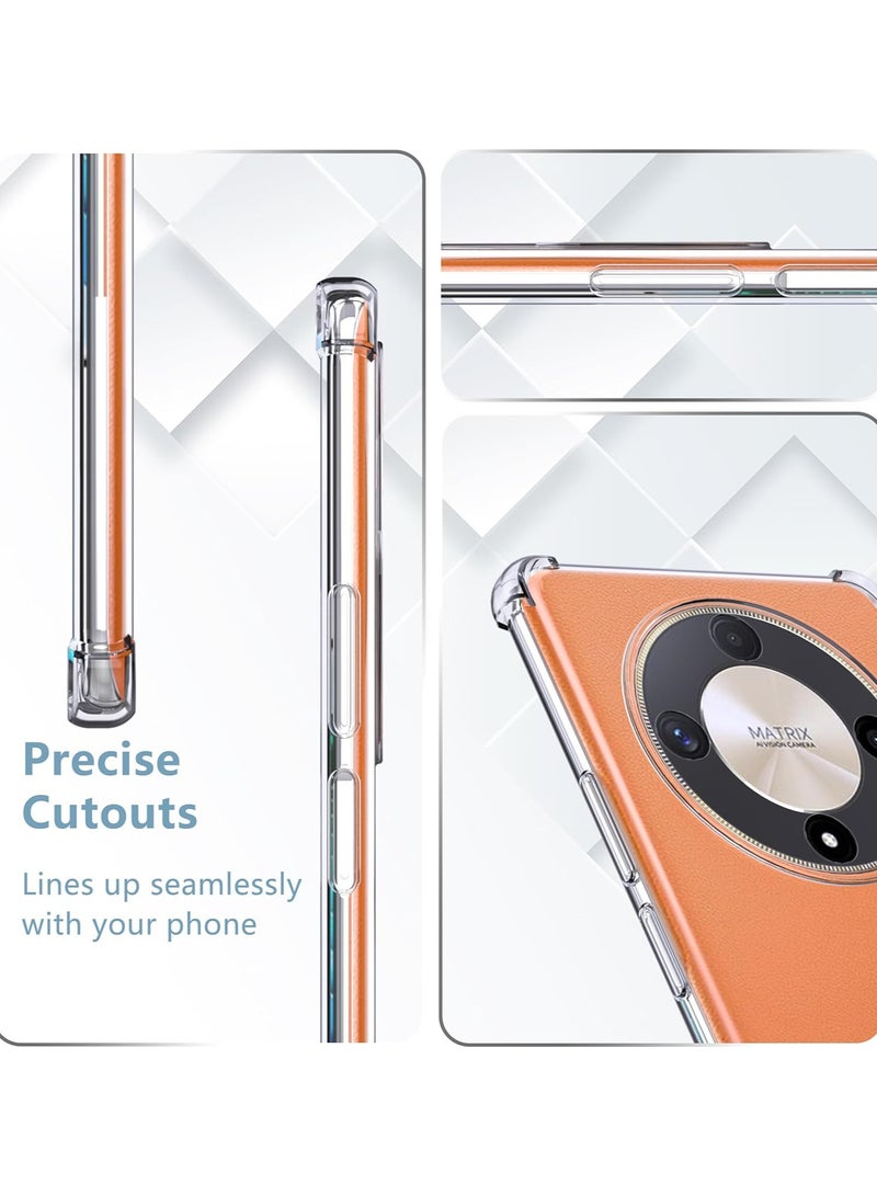 Honor X9b 5G Clear Case Cover Shockproof flexible Silicone Bumper Cover Transparent Anti scratch TPU Full Camera Protection designed for Honor X9b - Image 2