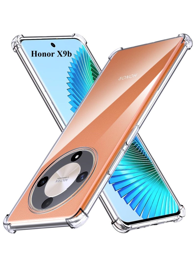 Honor X9b 5G Clear Case Cover Shockproof flexible Silicone Bumper Cover Transparent Anti scratch TPU Full Camera Protection designed for Honor X9b - Image 1