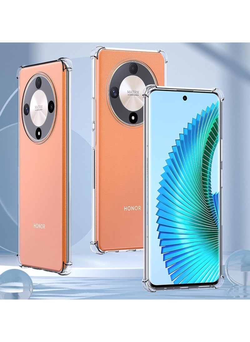 Honor X9b 5G Clear Case Cover Shockproof flexible Silicone Bumper Cover Transparent Anti scratch TPU Full Camera Protection designed for Honor X9b - Image 3