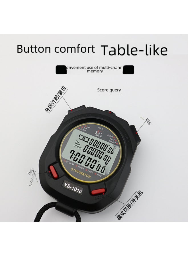 Generic Professional Training Stopwatch Timer Night Light Electronic Clock Running Track Field Sports Outdoor Timing Device-Display Accuracy:1010 Luminous 10 Runway  - Image 4