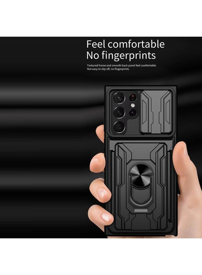 اس-توب جراب لهاتف Samsung Galaxy S22 Ultra 5G، جراب هاتف منزلق مزود ببطاقة كاميرا - Image 3