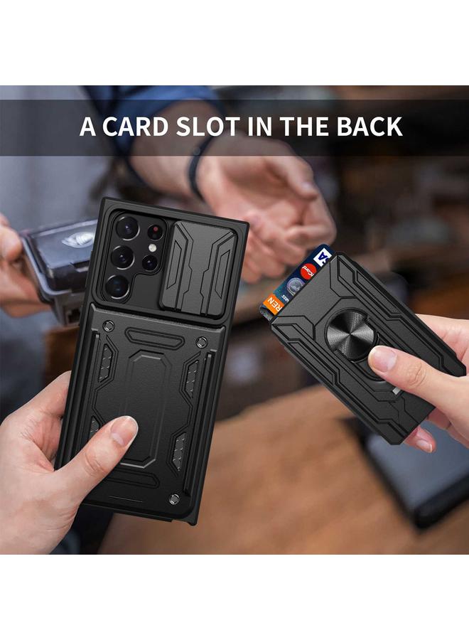 اس-توب جراب لهاتف Samsung Galaxy S22 Ultra 5G، جراب هاتف منزلق مزود ببطاقة كاميرا - Image 5