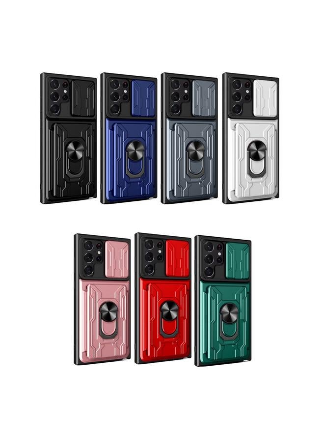 اس-توب جراب لهاتف Samsung Galaxy S22 Ultra 5G، جراب هاتف منزلق مزود ببطاقة كاميرا - Image 2