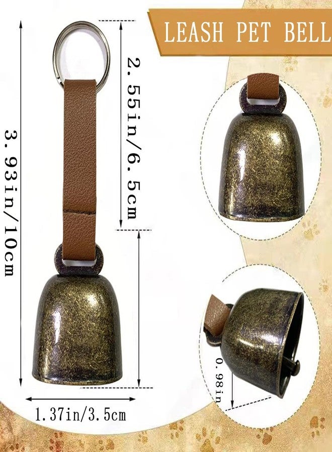 KuuGuu 4 PCS Loud Bear Bells with Leather Button Strap Dog Collar Bell Pet Bells Tracker Noise Maker Anti-theft Bell Strap and Pet Anti- Lost Silver Pendant ID Tags for Pet Pendant Accessories Decorative - Image 2