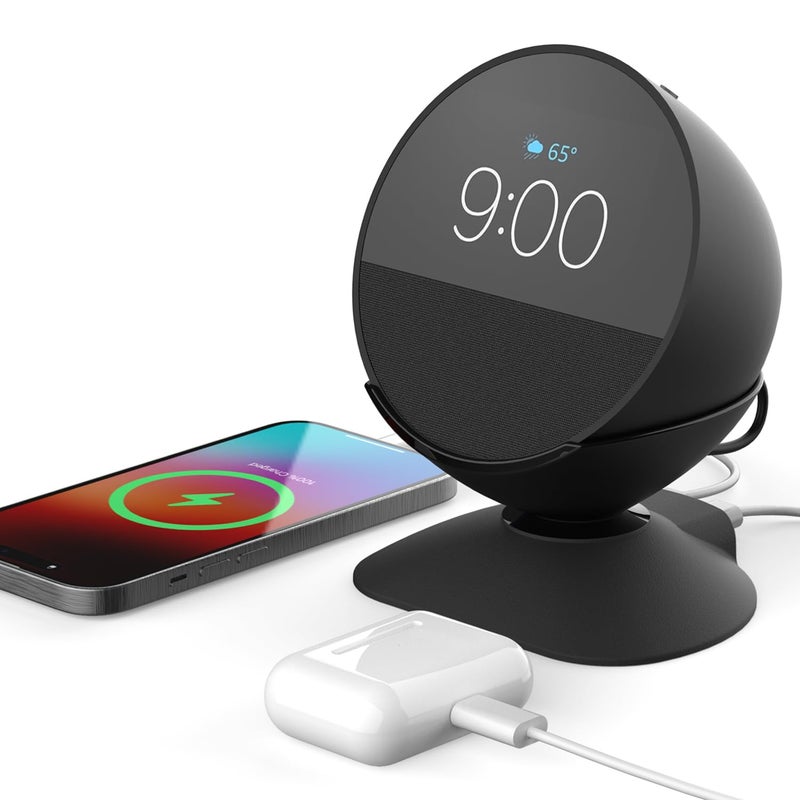 DiRose Charging Stand for Echo Spot with USBC and USBA Charging Ports for Multiple Devices Echo Spot Stand Charging Station for iPhone Cellphones and Earbuds - Image 2