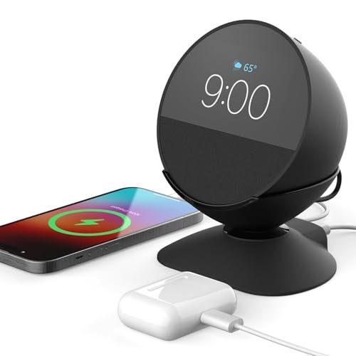 DiRose Charging Stand for Echo Spot with USBC and USBA Charging Ports for Multiple Devices Echo Spot Stand Charging Station for iPhone Cellphones and Earbuds - Image 1