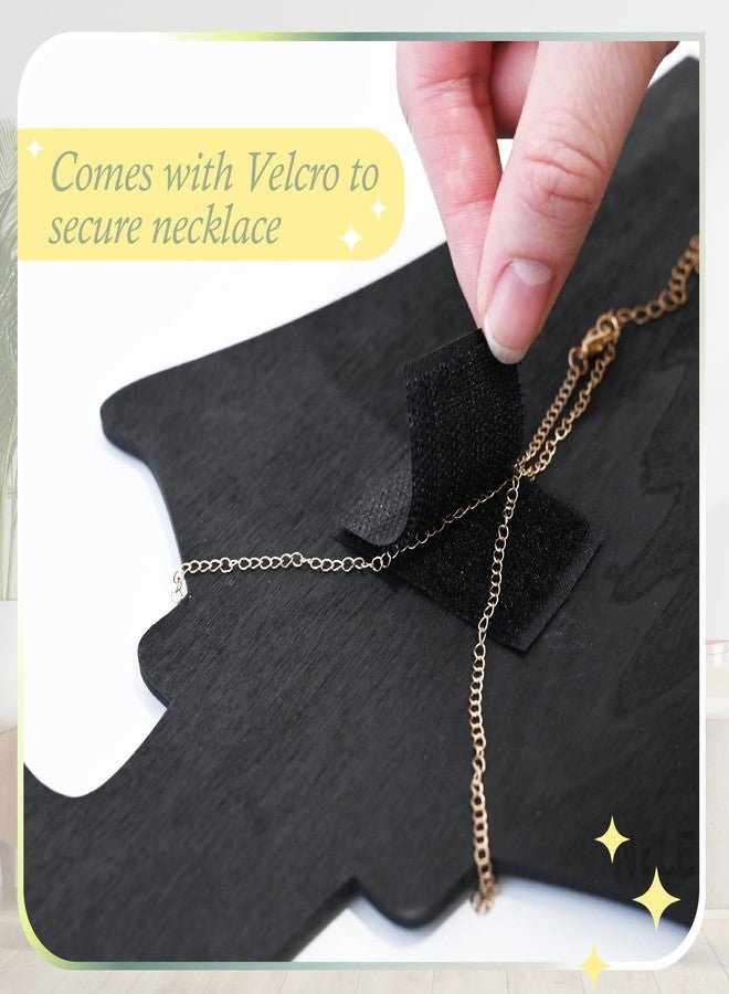 MOOCA 2 Pcs Necklace Earring Holder, Mannequin for Jewelry Display, Organizer for Multi Necklaces and Earrings, Portable Design, Black Color, 8.1”W x 4.3”D x 15.6”H - Image 5