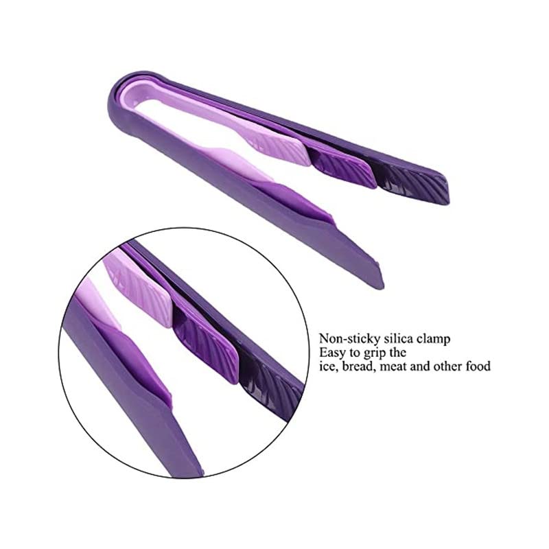 TOMATUS® 3 Pcs Serving Tongs Plastic Kitchen Tongs Reusable Non-Stick Party Essential for Cooking Baking Salad Steak Vegetable Ice Serving Tools - Image 5
