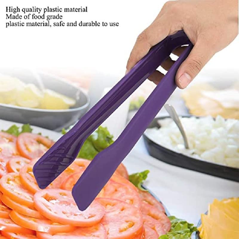 TOMATUS® 3 Pcs Serving Tongs Plastic Kitchen Tongs Reusable Non-Stick Party Essential for Cooking Baking Salad Steak Vegetable Ice Serving Tools - Image 4