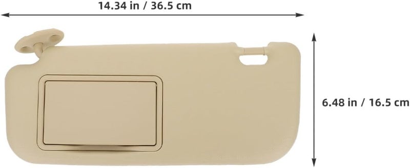 Zerodeko Left Driver Side Sun Visor Extender with Vanity Mirror Beige for Compact Sedan, Auto Interior Sun Shade, Anti-Glare Windshield Visor Accessory for UV Protection - Image 2