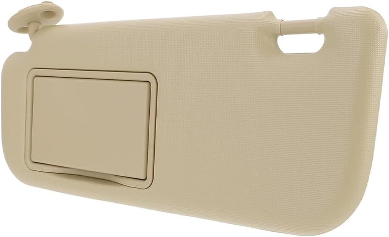 Zerodeko Left Driver Side Sun Visor Extender with Vanity Mirror Beige for Compact Sedan, Auto Interior Sun Shade, Anti-Glare Windshield Visor Accessory for UV Protection - Image 1