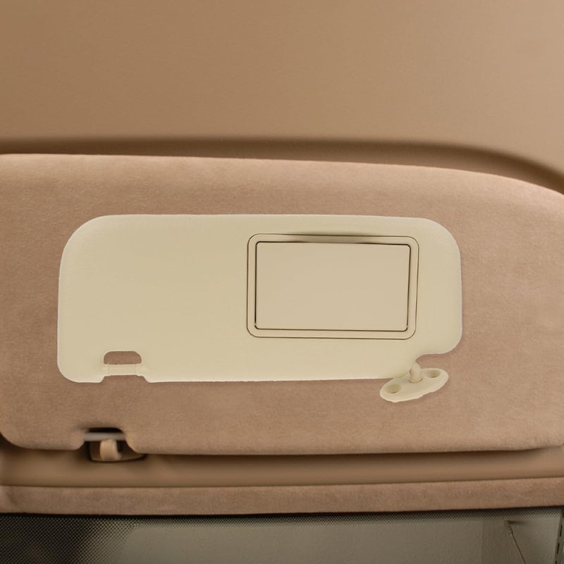Zerodeko Left Driver Side Sun Visor Extender with Vanity Mirror Beige for Compact Sedan, Auto Interior Sun Shade, Anti-Glare Windshield Visor Accessory for UV Protection - Image 5