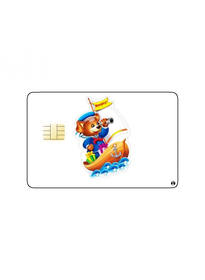 RKN PRINTED BANK CARD STICKER Cute Bear Drawing In Small Ship - Image 1