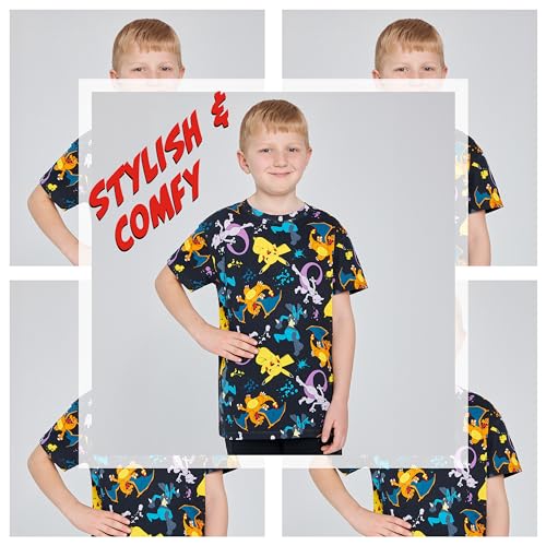 Pokemon Boys Crew Neck T-Shirts, Soft Breathable Material Pack of 2 Boys Gifts (Black/Yellow, 5-6 Years) - Image 3