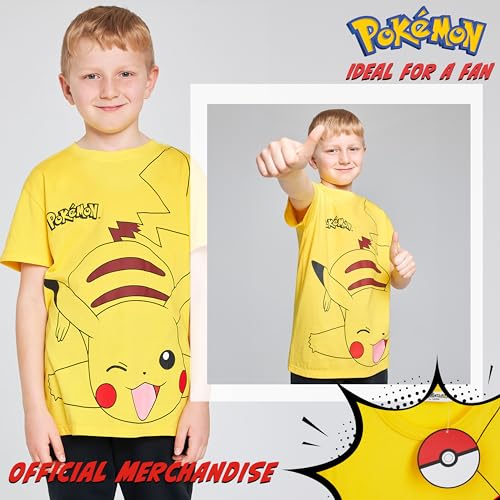 Pokemon Boys Crew Neck T-Shirts, Soft Breathable Material Pack of 2 Boys Gifts (Black/Yellow, 5-6 Years) - Image 4