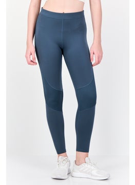 Reebok Women Sportswear Fit Brand Logo Outdoor Leggings, Teal Blue  - Image 1