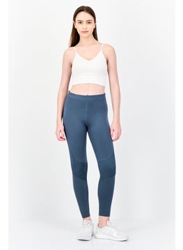 Reebok Women Sportswear Fit Brand Logo Outdoor Leggings, Teal Blue  - Image 3