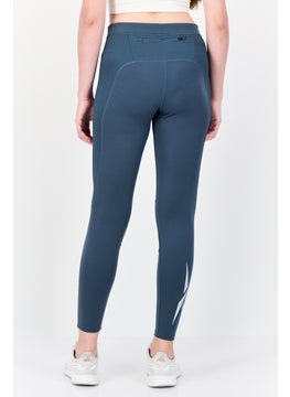 Reebok Women Sportswear Fit Brand Logo Outdoor Leggings, Teal Blue  - Image 4