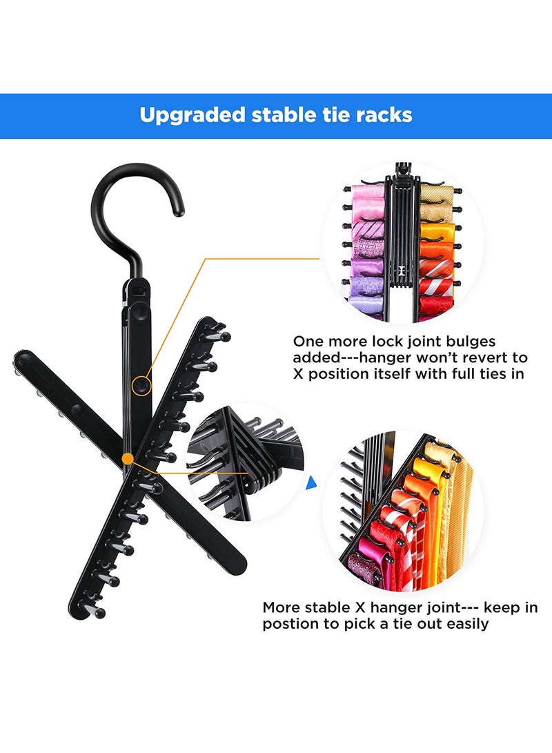 Adjustable 360° Rotating Hook 20 Tie Belt Scarf Compact Hanger Rack Holder Black,2 PCS  - Image 5