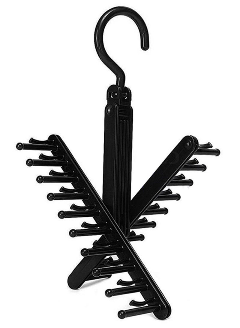 Adjustable 360° Rotating Hook 20 Tie Belt Scarf Compact Hanger Rack Holder Black,2 PCS  - Image 3