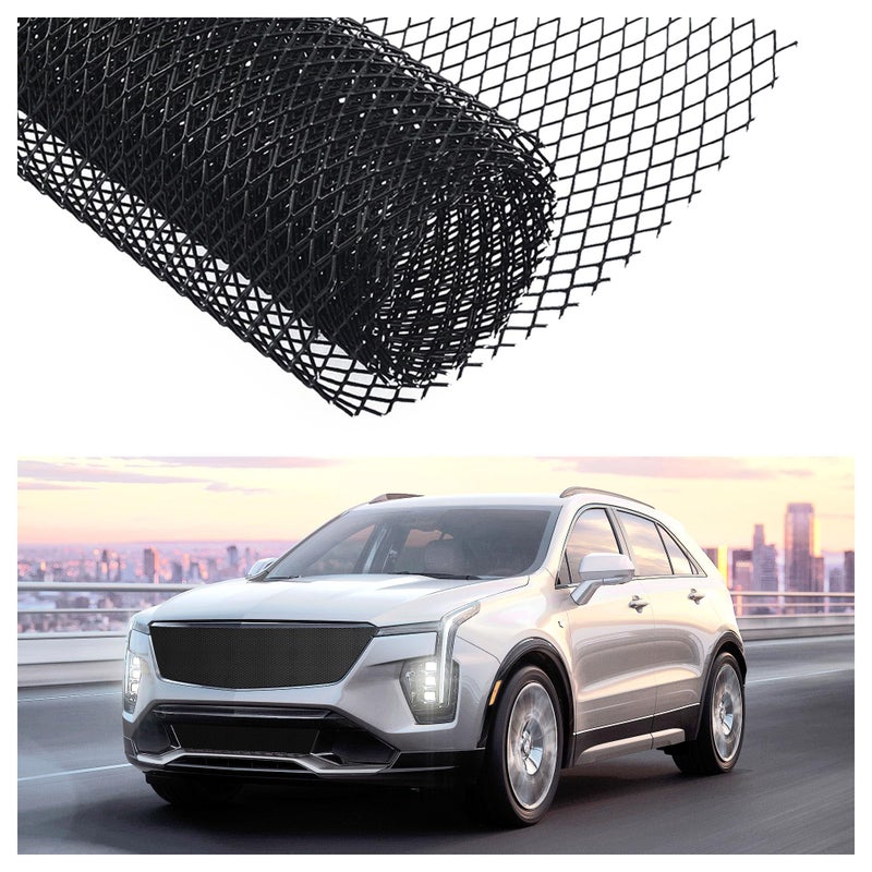 Rhombic Hole Car Grill Mesh Shielding Gravel Grille Guard40X13 Grill Inserts Mesh Trimmable Desired ShapeUniversal Front Bumper Grill Replacement for Spoiler Bumper Car Decor 6x12 mm