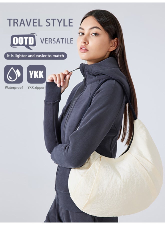 Women's casual bag, large capacity handbag, simple fashion shoulder bag, outdoor travel crescent bag, shopping Tote bag - Image 2