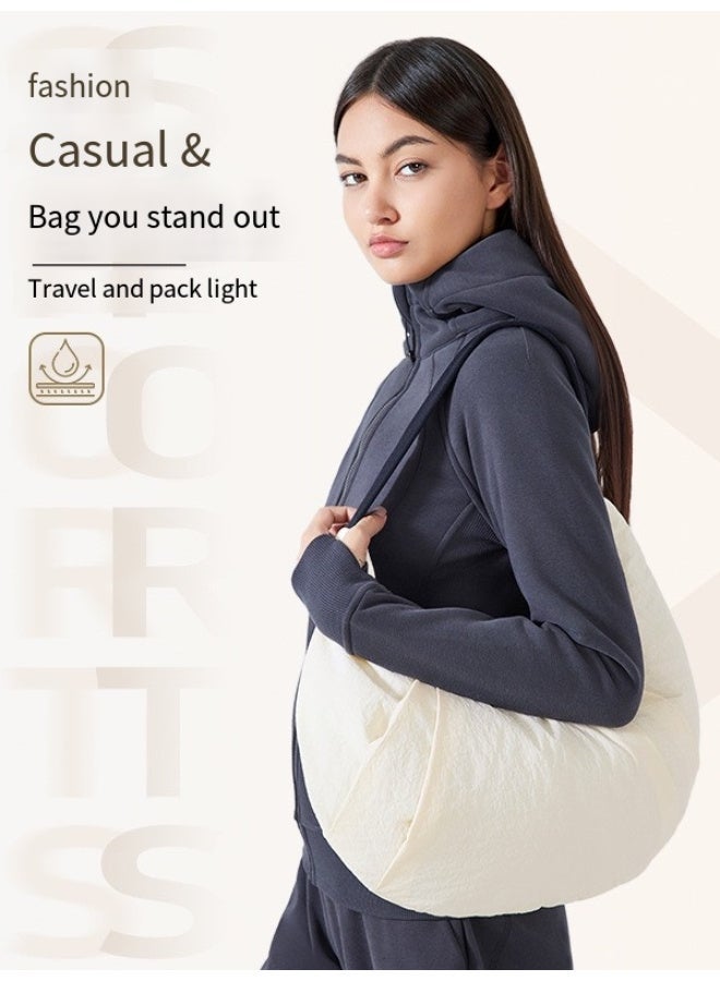 Women's casual bag, large capacity handbag, simple fashion shoulder bag, outdoor travel crescent bag, shopping Tote bag - Image 3