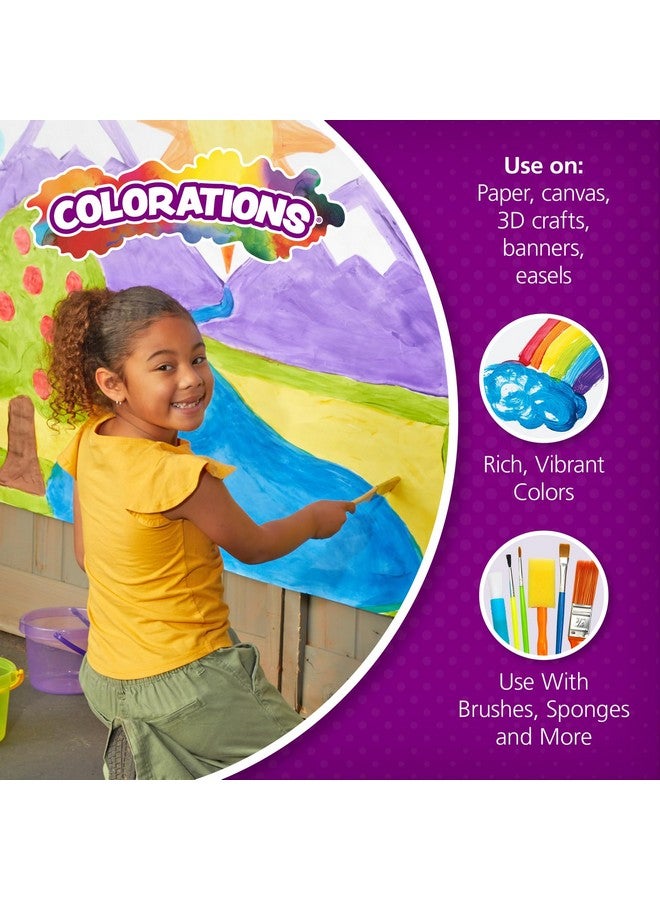 Colorations Paraben-Free Simply Washable Tempera Paint, Rainbow Plus 8 Pack, Matte Finish, Classroom Supplies, Vibrant Colors, Non-Toxic, Washes Off Easily, School, Craft, Art Supply Set, Each 16oz - Image 4