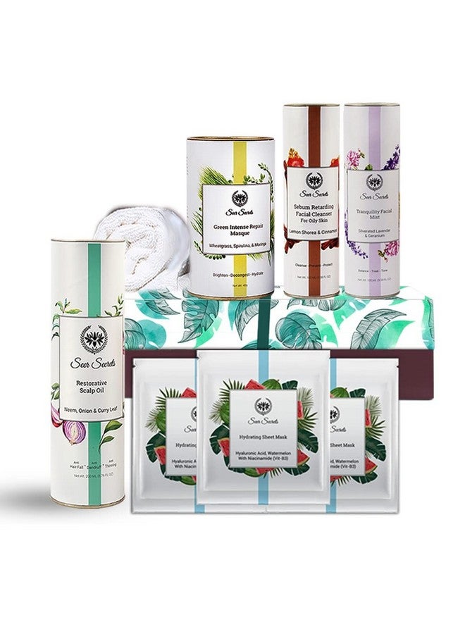 Seer Secrets Premium Beauty Gift Hamper Pack For Family, Friends & Employees with Facial Cleanser | Facial Mist | Scalp Oil | Hydrating Sheet Mask | Repair Masque)| Suitable For All Types Of Skin - Image 1