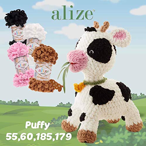 Alize Puffy Fine Yarn Baby Blanket Yarn Lot of 3skn 300gr 48yds 100% Micropolyester Soft Yarn Hand Knitting Yarn Super Chunky Bulky Woven Worested Yarn (60) - Image 2