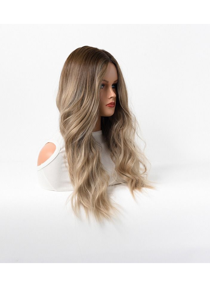 إستيل شعر مستعار نسائي طويل مجعد شعر مموج كبير متوسط ​​طويل غطاء رأس كامل أشقر ذهبي - Image 3