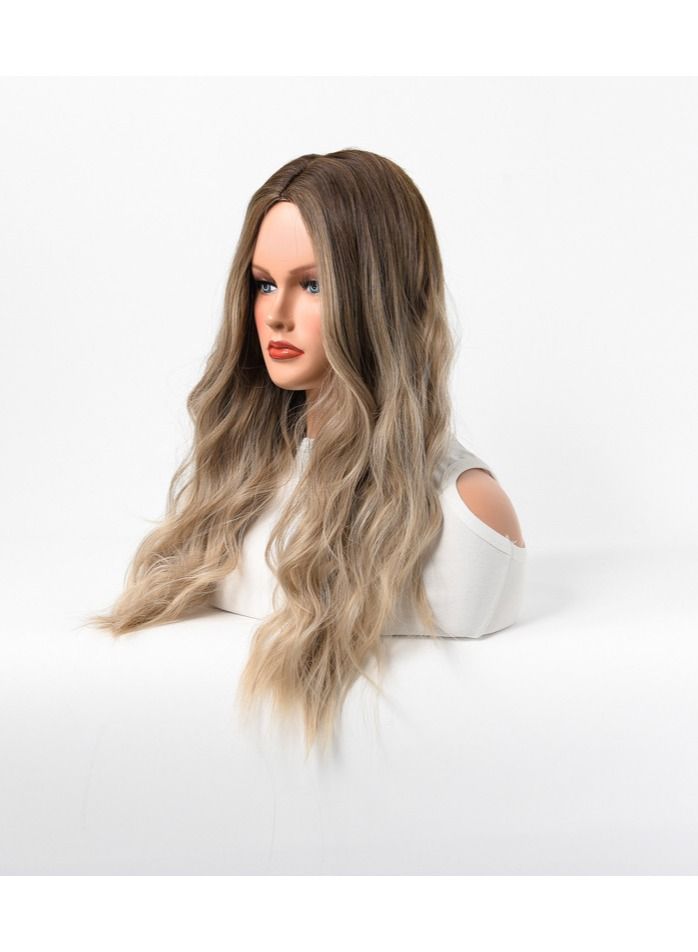 إستيل شعر مستعار نسائي طويل مجعد شعر مموج كبير متوسط ​​طويل غطاء رأس كامل أشقر ذهبي - Image 2