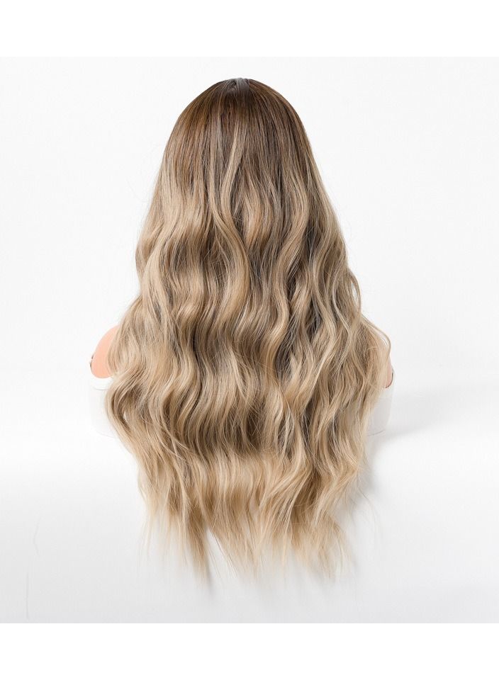 إستيل شعر مستعار نسائي طويل مجعد شعر مموج كبير متوسط ​​طويل غطاء رأس كامل أشقر ذهبي - Image 4