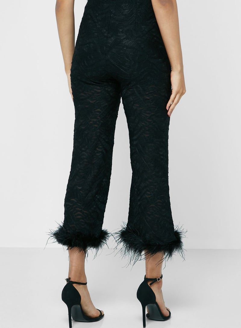 Amy Lynn Fringe Hem Printed Pants  - Image 2